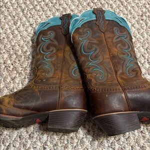 Justin Ladies Boots SVL7311 XJ1610 Sevana" Brown Turquoise Accent Size 10B